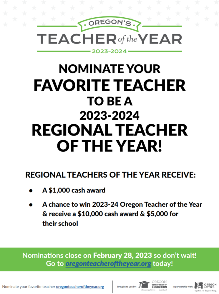 Teacher of the Year flyer