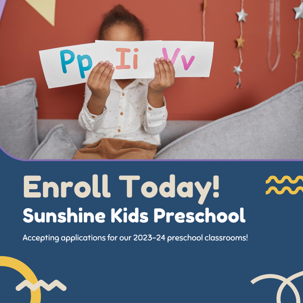 Enroll Today with picture of child and letters
