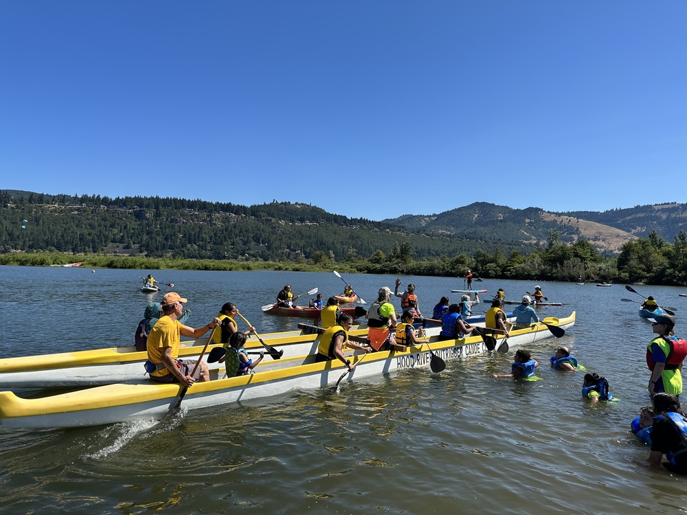 Students in Outrigger Canoes